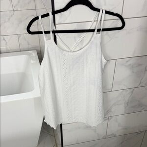 Chic White Eyelet Women's Camisole
